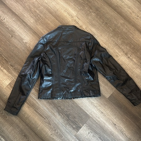 Black Faux Leather Jacket - Picture 3 of 4